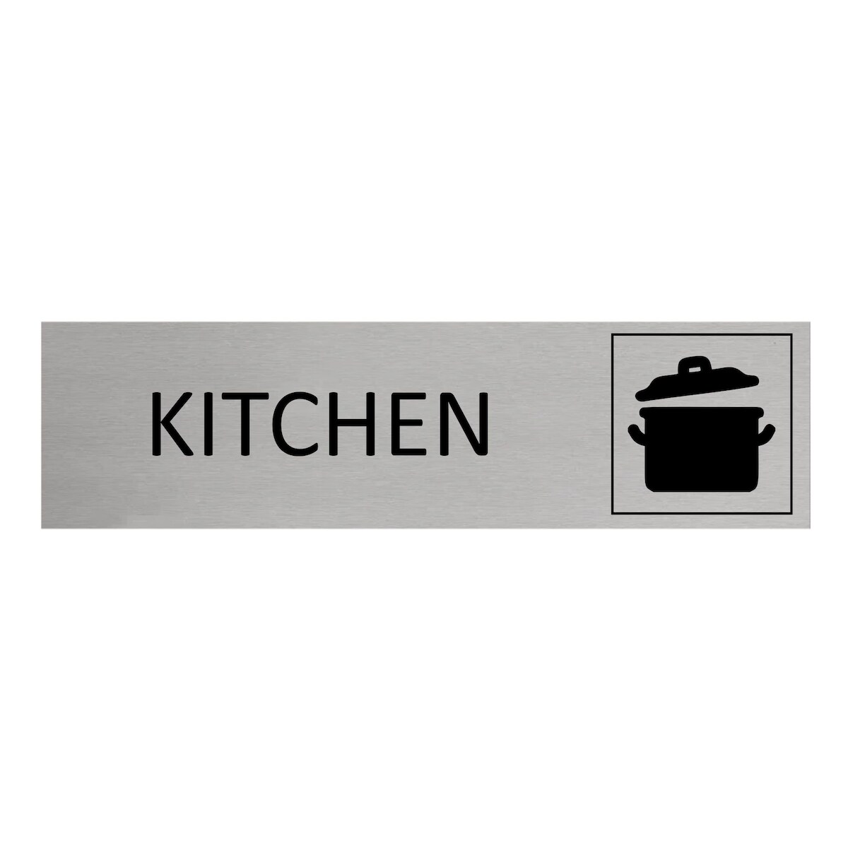 CombiCraft Aluminium Türschild Kitchen 165x45mm mit 3M-Tape zur Befestigung, einfache Kennzeichnung von Räumen und Bereichen Image