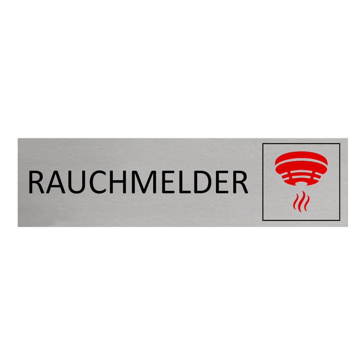 CombiCraft Aluminium Türschild Rauchmelder 165x45mm mit 3M-Tape Image