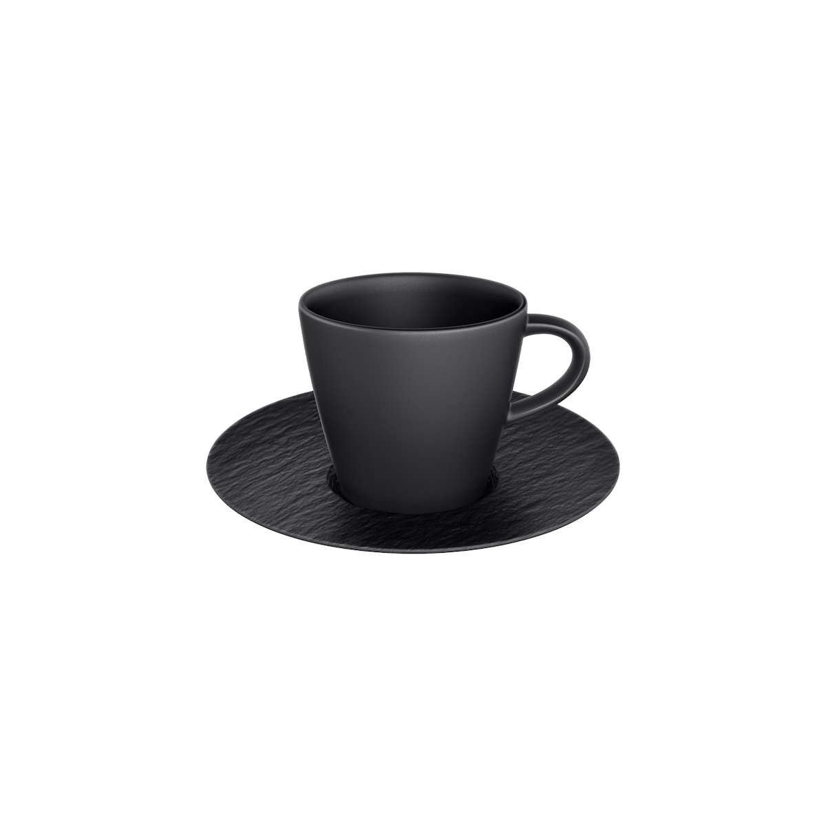 Villeroy & Boch Manufacture Rock Glow Espressotasse mit Untertasse 60 ml schwarz Image