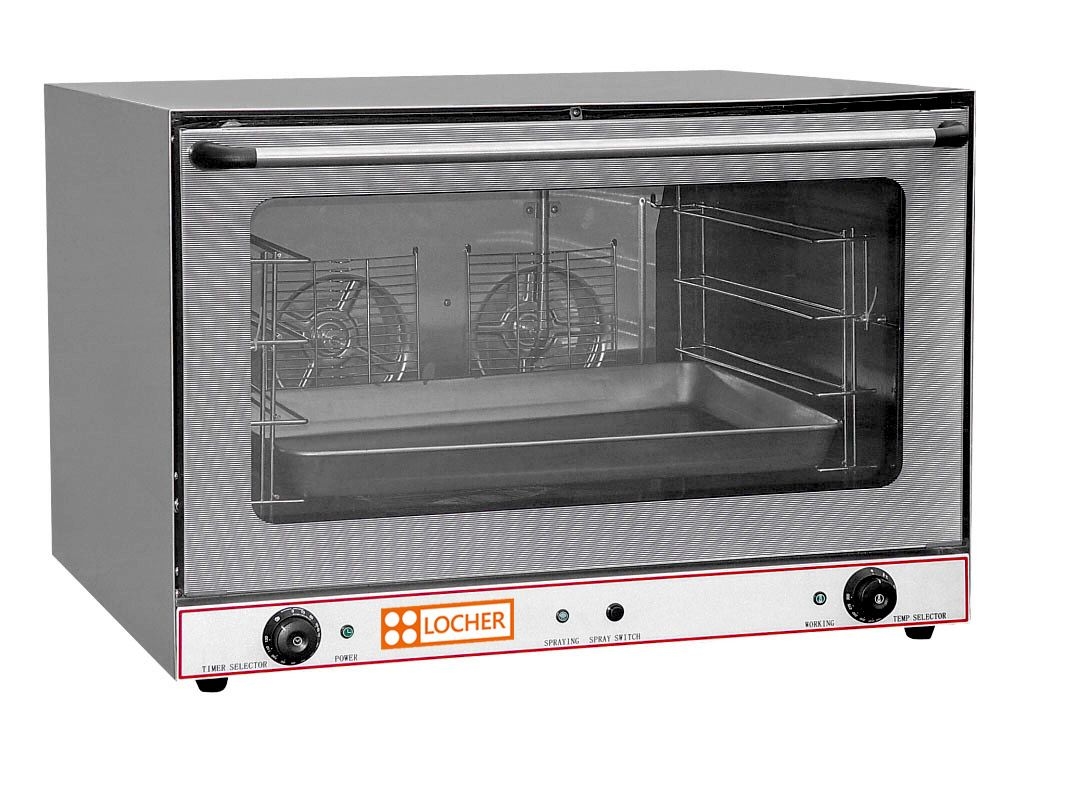 LOCHER Heißluftofen mit Beschwadung LH80, 4 Einschübe: 600 x 400 mm Abstand 70 mm, 400 V Image