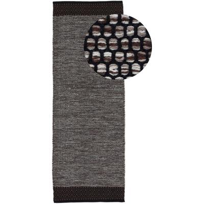Teppich CARPETFINE "Kelim Mia, auch als Läufer erhältlich", braun, B:80cm H:6mm L:350cm, Baumwolle, Teppiche, handgewebt, Baumwolle, Wendeteppich, Fleckerl, Bordüre, Wohnzimmer Image