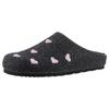Clog BIO LIFE, Damen, Gr. 41, schwarz (schwarz, rosa), Textil, klassisch, Schuhe, Hausschuh, Homeslipper mit Herzchen-Stickerei - NEUE KOLLEKTION