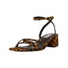 Riemchensandale STEVE MADDEN "STEVE MADDEN Sandalen Leder", Damen, Gr. 37, braun (leopard), Leder, casual, Schuhe