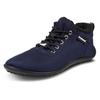 Barfußschuh LEGUANO "Galaxo", Damen, Gr. 49, blau (dunkelblau), Textil, sportlich, Schuhe, Komfortschuh, Flats, Schnürschuh mit spezieller Halbkugel-Laufsohle