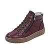 Plateausneaker REMONTE, Damen, Gr. 36, weinrot, braun used, Leder, Lederimitat, unifarben mit Farbeinsatz, casual, Schuhe, Winterstiefelette, Casual Boots mit wasserabweisender TEX-Membran