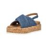 Plateausandaletten LAZAMANI "Lazamani Sandalen Leder", Damen, Gr. 39, blau (denim), Leder, casual, Schuhe