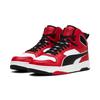 Sneaker PUMA "RBD BREAK MID", Gr. 44, bunt (puma weiß, puma schwarz, for all time rot), Leder, mehrfarbig, sportlich, Schuhe