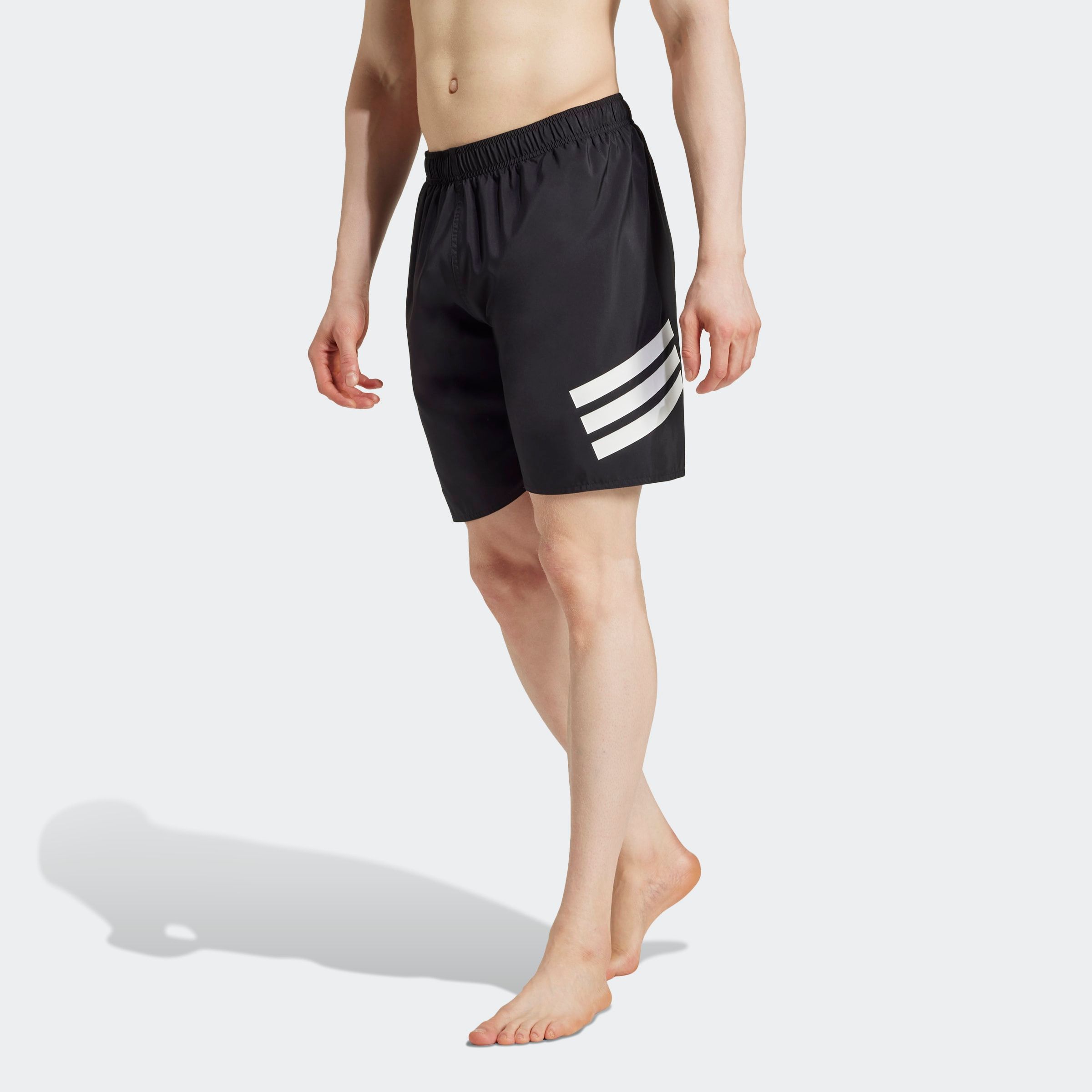 Badeshorts ADIDAS PERFORMANCE "ICON 3S SH 8IN", Herren, Gr. 3XL, N-Gr, schwarz-weiß (schwarz, weiß), Obermaterial: 100% Polyester, Badehosen Image