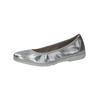 Ballerina CAPRICE "Caprice Ballerinas Leder", Damen, Gr. 37, silber, Leder, casual, Schuhe