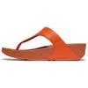 Dianette FITFLOP "LULU LEATHER TOEPOST", Damen, Gr. 36, orange, Rindsleder, unifarben, modisch, Schuhe, Pool Slides, Pantolette, Badeschuh mit Keilabsatz