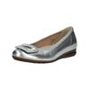 Ballerina GABOR COMFORT "Gabor Comfort Ballerinas Leder", Damen, Gr. 40,5, silber, Leder, casual, Schuhe