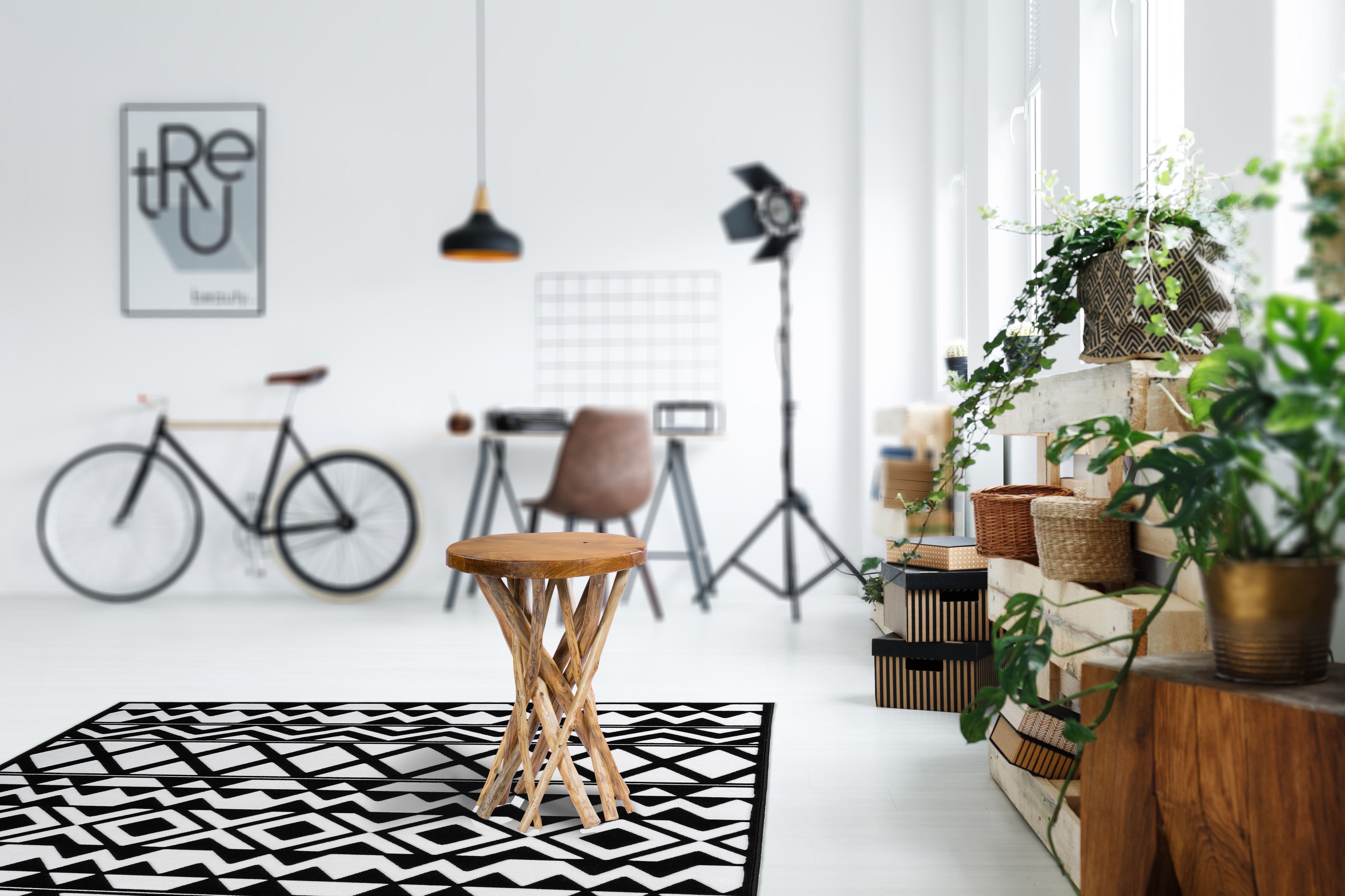 Beistelltisch KAYOOM "Radix 125, hochwertiges Teakholz, Natur-Design", klar, glossy, B:40cm H:55cm T:40cm, Teakholz, Tische, Hochwertiges Teakholz, stabile Bauweise, detailreiche Handarbeit