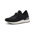 Sneaker TAMARIS "Tamaris Sneaker Textil", Damen, Gr. 37, gold (schwarz, gold), Textil, casual, Schuhe