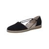 Riemchenballerina PAUL GREEN "Paul Green Ballerinas Nubukleder", Damen, Gr. 38, schwarz (schwarz, beige), Nubukleder, casual, Schuhe