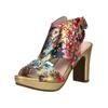 Riemchensandale LAURA VITA "LAURA VITA Sandalen Leder", Damen, Gr. 37, gold, Leder, casual, Schuhe