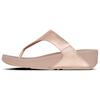 Dianette FITFLOP "LULU LEATHER TOEPOST", Damen, Gr. 36, rosa (rosegoldfarben), Rindsleder, metallic, unifarben, modisch, Schuhe, Pool Slides, Pantolette, Badeschuh mit Keilabsatz