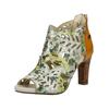 Schaftsandalette LAURA VITA "LAURA VITA Sandalen Leder", Damen, Gr. 41, gelb (gelb, silber), Leder, casual, Schuhe