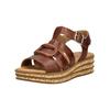 Keilsandalette GABOR "Gabor Sandalen Leder", Damen, Gr. 39, braun (camel), Leder, casual, Schuhe