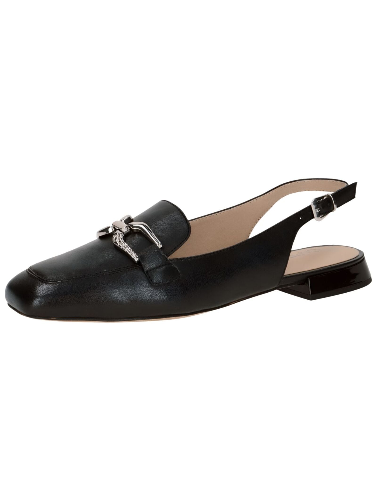 Slingpumps CAPRICE "Caprice Pumps Leder", Damen, Gr. 38, schwarz, Leder, Casual, Schuhe