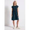 Shirtkleid STREET ONE, Damen, Gr. 42, N-Gr, blau (tide blau), Jersey, Web, Obermaterial: 88% Viskose, 12% Polyamid. Futter: 100% Viskose, unifarben, casual, normal kniefrei, Rundhals, Kurzarm, Kleider, mit Mesh-Details