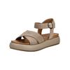 Plateausandaletten INUOVO "INUOVO Sandalen Leder", Damen, Gr. 40, grau, Leder, casual, Schuhe