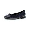 Ballerina GABOR "Gabor Ballerinas Leder/Textil", Damen, Gr. 37,5, blau (atlantik), Leder, Textil, casual, Schuhe