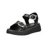 Keilsandalette TAMARIS "Tamaris Sandalen Leder", Damen, Gr. 39, schwarz, Leder, casual, Schuhe