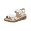 Keilsandalette RIEKER "Rieker Sandalen Lederimitat", Damen, Gr. 41, beige (creme), Lederimitat, casual, Schuhe