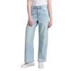Weite Jeans TOM TAILOR DENIM "LINOU", Damen, Gr. M (38), Länge 32, clean bleached blau denim, Denim/Jeans, Obermaterial: 43% Polyester, 33% Baumwolle, 22% Lyocell, 2% Elasthan, unifarben, modisch, weit knöchellang, Jeans, im Five-Pocket Style