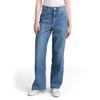 Weite Jeans TOM TAILOR DENIM "LINOU", Damen, Gr. M (38), Länge 32, blau (used mid stone blau denim), Denim/Jeans, Obermaterial: 43% Polyester, 33% Baumwolle, 22% Lyocell, 2% Elasthan, unifarben, modisch, weit knöchellang, Jeans, im Five-Pocket Style