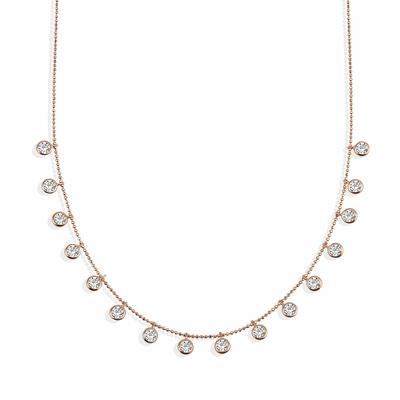 Kette mit Anhänger DKENIZ "925/- Sterling Silber rosévergoldet funkelnde Halskette", rosa (rosé), Halsketten, Damen, 42cm + 3cm, Silber 925 (Sterlingsilber), L: 45cm B: 4.2mm, glänzend, B:4.2mm Image