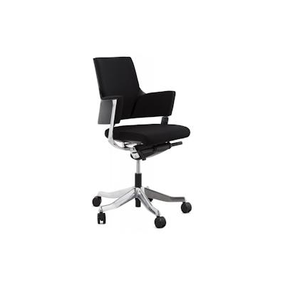Bürostuhl Textil Schwarz | Eleganter Bürosessel mit Komfort Polsterung | Ergonomischer Arbeitsstuhl mit Höhenverstellung | Modern | Kadima Design Image