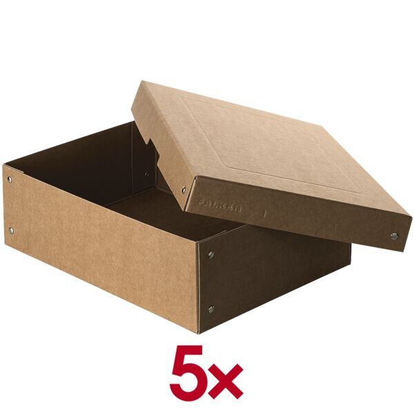 Falken Archiv-Box »PURE Box Nature DIN A4 100mm« 24/32/10 cm 5 Stück, 24x10x32 cm Image