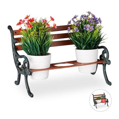 relaxdays Mini Blumenbank für 3 Töpfe Gr. M Image