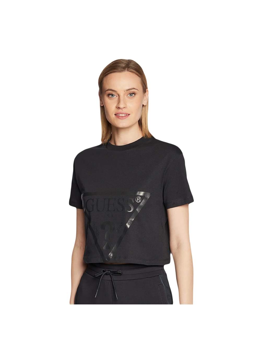 T-Shirt Guess Femme Klassisches Logo Dreieck Image