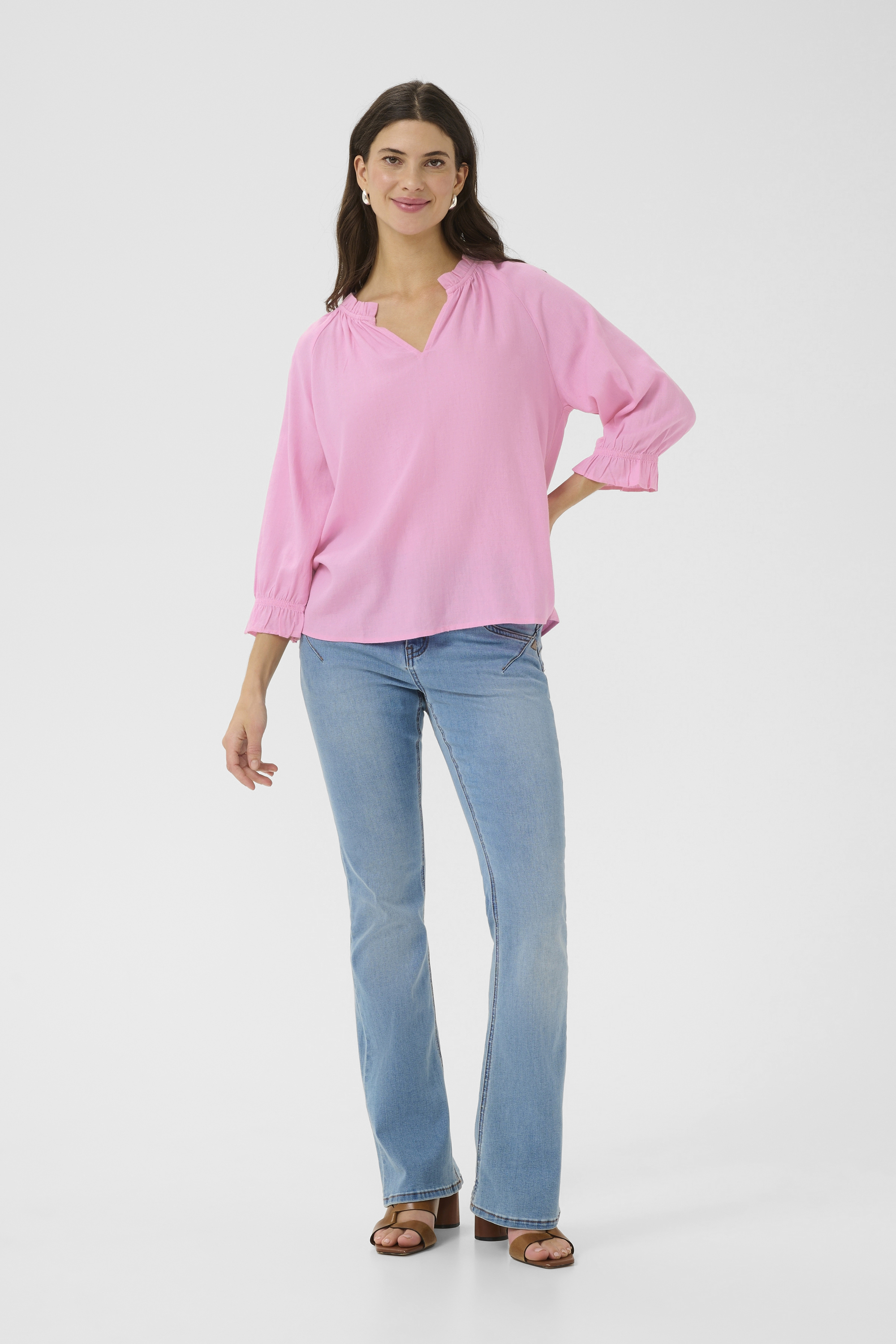 Langarm-Bluse Regular fit pink Image