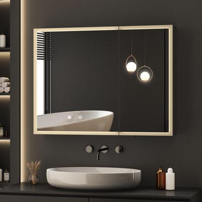 Boromal - Spiegelschrank Bad mit Beleuchtung 80x60x12,5cm, Badezimmer Spiegelschrank mit led Image