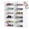 Ersandy - Schuhschrank, Schuhaufbewahrung für bis zu 24 Paar, 2 x 6 Regale, weißer Schuhschrank,