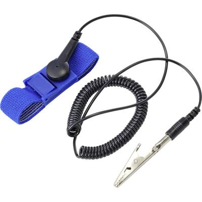 Tru Components - ESD-Handgelenkband Blau, Schwarz inkl. Erdungskabel Druckknopf 9.52 mm (3/8') Image
