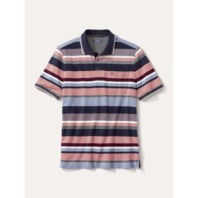 Walbusch Herren Bügelfrei-Polo Bicolor Blau gestreift Image
