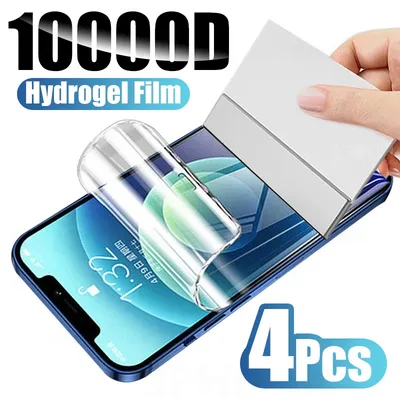 4Pcs Full Cover Hydrogel Film Auf Die Für iPhone 13 12 11 14 15 Pro Max Für iPhone XR XS MAX 6 7 8 Plus 12 13 14 Screen Protector