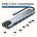 Docking station di tipo C 8 in 1, dotato di hub USB C con porte RJ45 e PD