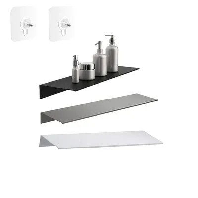 Floating Rustic Bathroom Wall Shelf No Drilling Storage Ledge Home Organizer Shelves Hardware Toilet Cabinets Kitchen Spice Rack