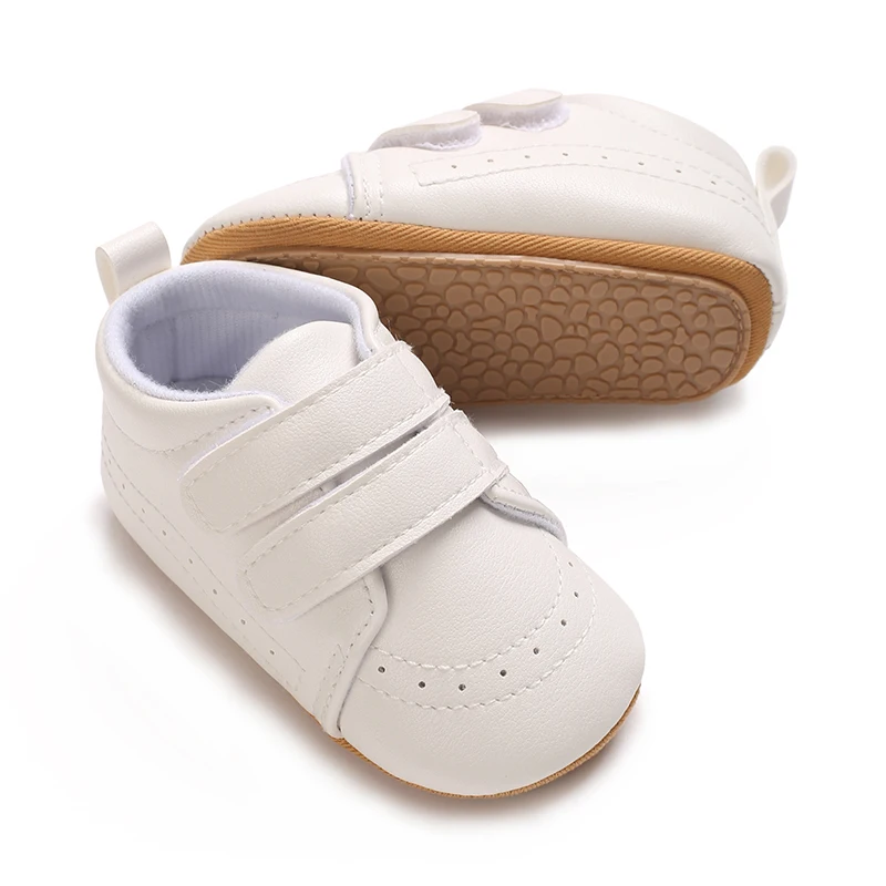Babyschuhe mit Obermaterial für Frühling und Herbst, PU-Gummisohle, rutschfest, geeignet für 0–1 Jahre alte Babyschuhe, Wanderschuhe