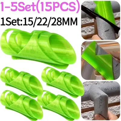 1-5Set Foam Pipe Cutter Tool Pipe Insulation Cutting Jigs 15/ 22/28mm Foam Pipe Insulation Cutting Guide Tool Insulation Clamp