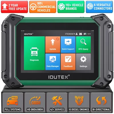 IDUTEX TS710 Truck Diagnostic Tools with DPF Regen 42+ Resets Full System Bi-directional Scanner Tool for Truck & Commercial Car