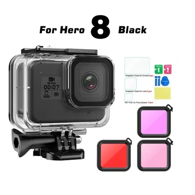 Unterwasser-Action-Kamera-Zubehör für GoPro 8, neuer Typ, wasserdichtes Gehäuse mit Filter, wasserdichtes schwarzes Gehäuse für GoPro 8