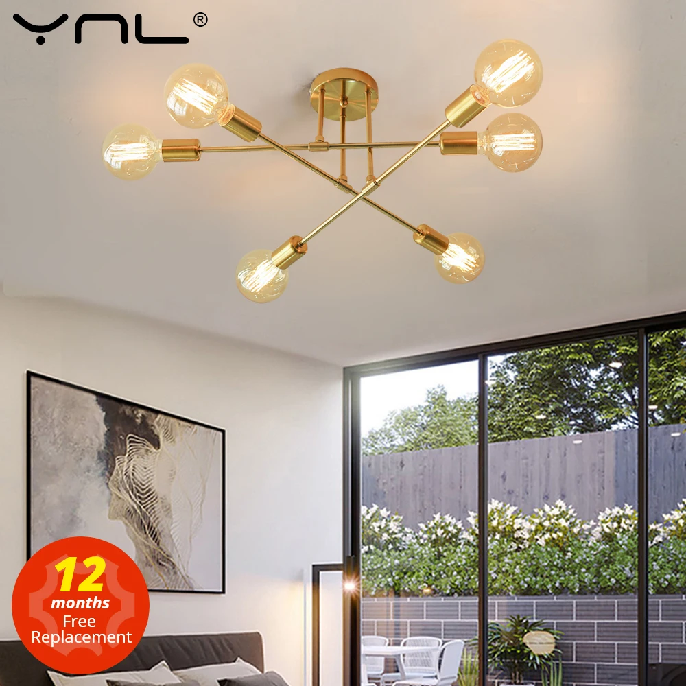 Moderne LED Decke Lichter Industrielle Eisen Schwarz/Goldene Nordic Minimalistischen Hause Dekoration Wohnzimmer Esszimmer Decke Lampen