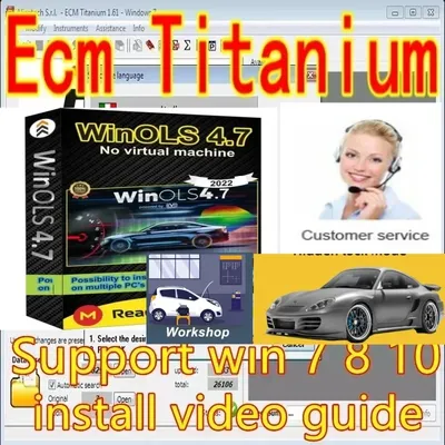 4 in 1 Winols 4.7 Full Activated +108GB Damos Windows 7 10 11 No virtual Multi-language +ECM TITANIUM 1.61 + IMMO SERVICE Tool