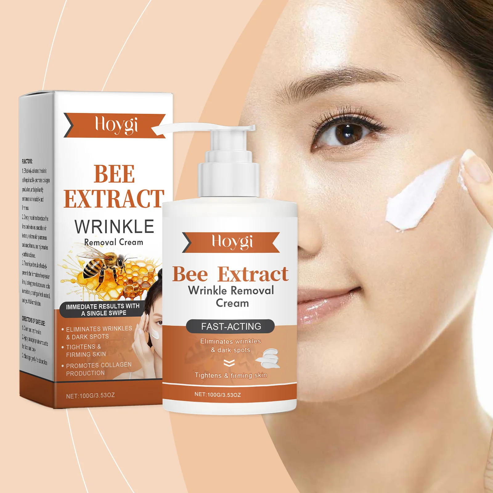 Bee Venom Straffende Gesichtscreme, reduziert feine Linien, Lifting, nährend, Reparatur, Faltenentfernung, Körpercreme, Anti-Aging, glatte Hautpflege Image